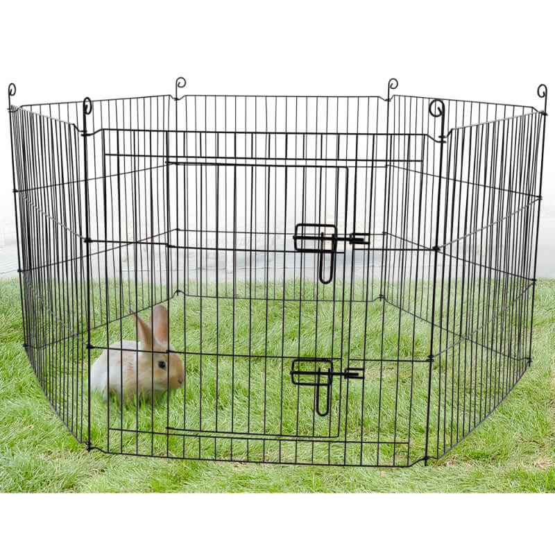 Flamingo kovinska ograja za mladiče in male živali, črna - 6 elementov (60 x 60 cm) (3)