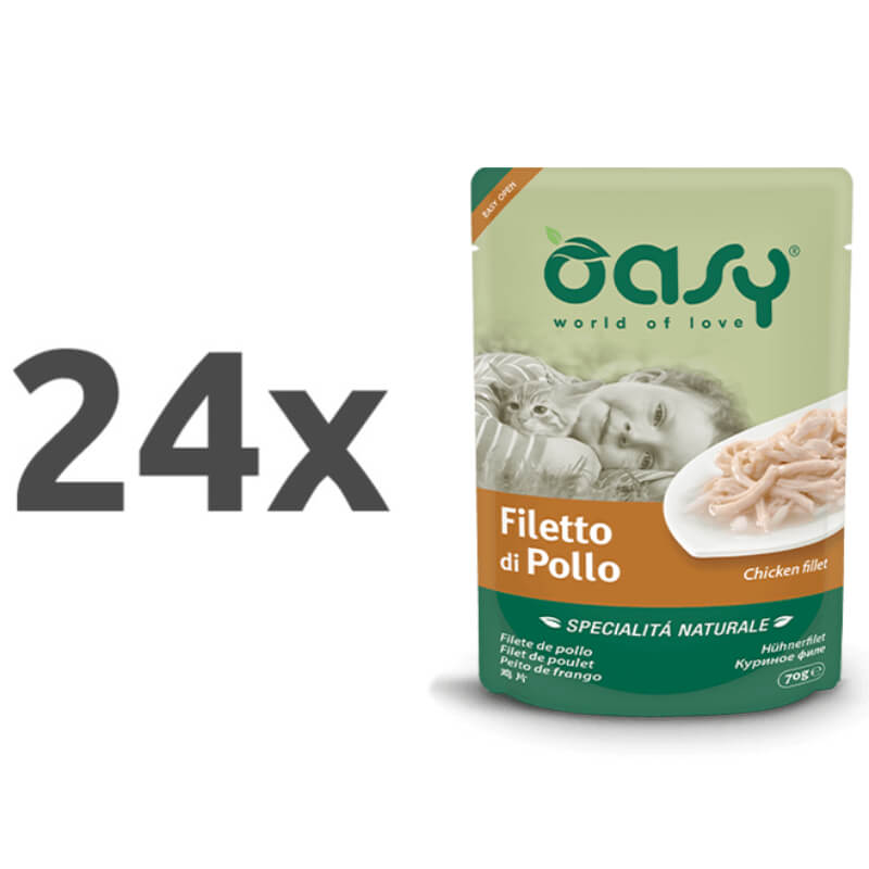Oasy Natural Range Adult file piščanca v želeju, vrečka - 70 g - 24 x 70 g
