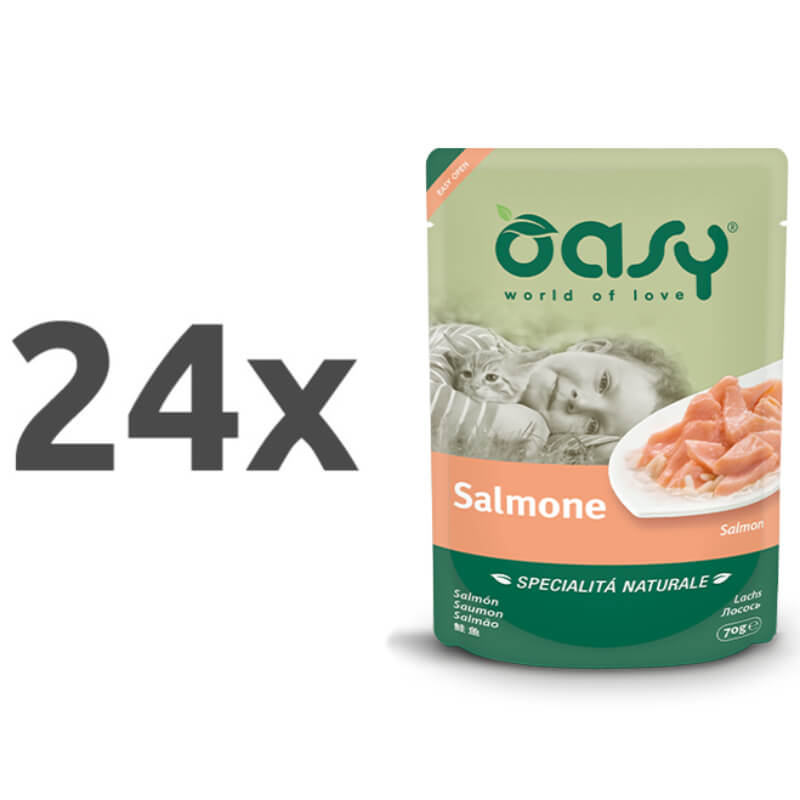 Oasy Natural Range Adult losos v želeju, vrečka - 70 g - 24 x 70 g
