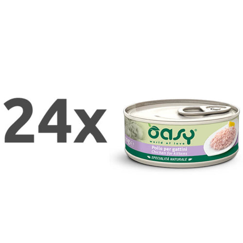 Oasy Natural Range Kitten piščanec v želeju, konzerva - 24 x 70 g