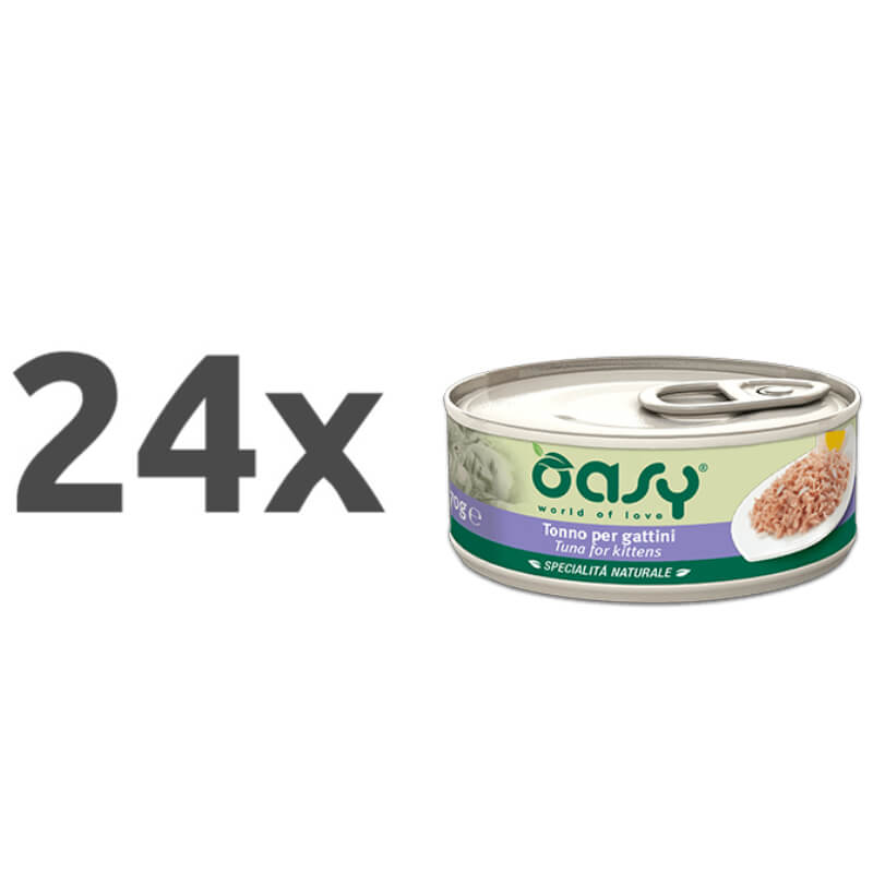 Oasy Natural Range Kitten tuna v želeju, konzerva - 24 x 70 g