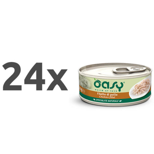 Oasy Natural Range adult piščančji file v želeju, konzerva - 24 x 70 g