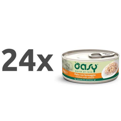 Oasy Natural Range adult piščanec s sirom v želeju, konzerva - 24 x 70 g