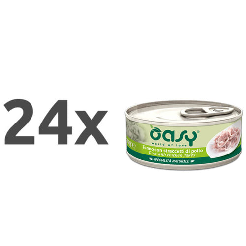 Oasy Natural Range adult tuna in piščanec, v želeju, konzerva - 24 x 70 g