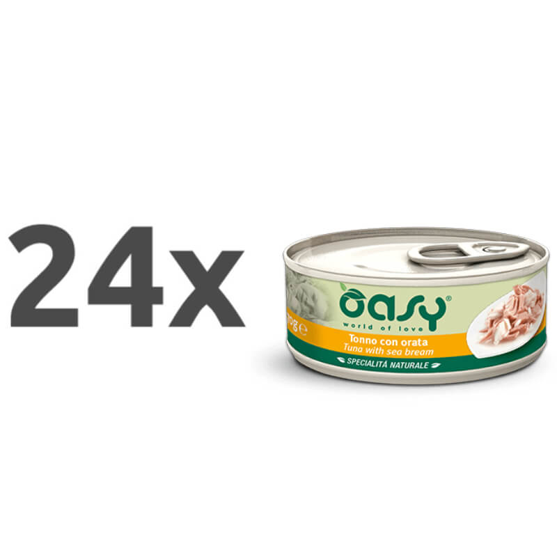 Oasy Natural Range adult tuna in orada v želeju, konzerva - 70 g - 24 x 70 g