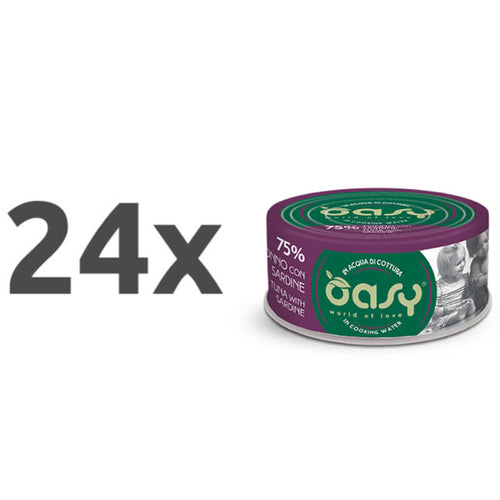 Oasy More Love Adult tuna in sardine v juhi, konzerva - 70 g - 24 x 70 g