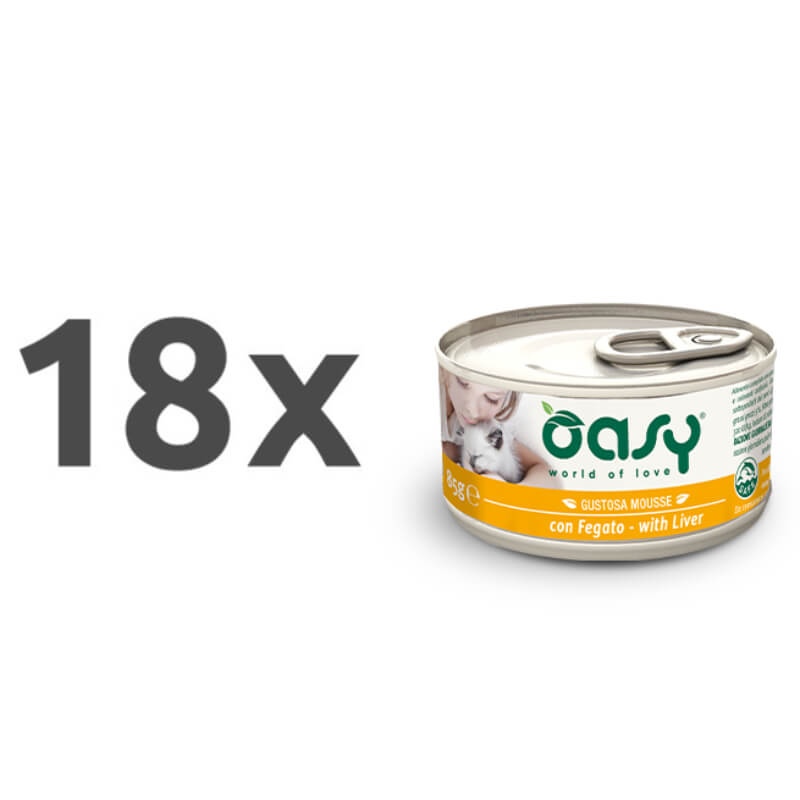 Oasy Tasty Mousse Adult jetrca, mousse v konzervi - 85 g - 18 x 85 g