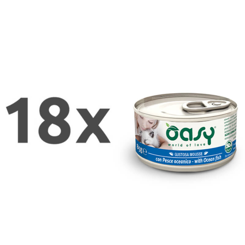 Oasy Tasty Mousse Adult oceanska riba, mousse v konzervi - 85 g - 18 x 85 g