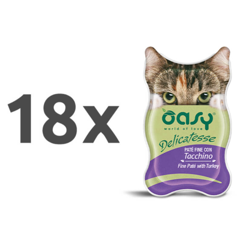 Oasy Delicatesse Adult puran, paté v posodici - 85 g - 18 x 85 g
