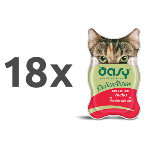 Oasy Delicatesse Adult teletina, paté v posodici - 85 g - 18 x 85 g