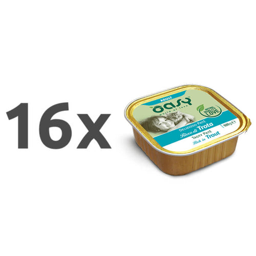 Oasy Tasty Paté Adult postrv, paté v posodici - 100 g - 16 x 100 g