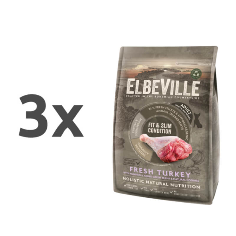 ElbeVille Adult Fit & Slim condition, mini - puran - 3 x 4 kg