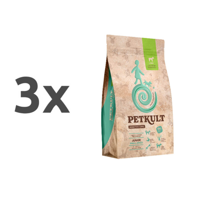 Petkult Sensitive Care Junior, mini - jagnjetina - 3 x 3 kg