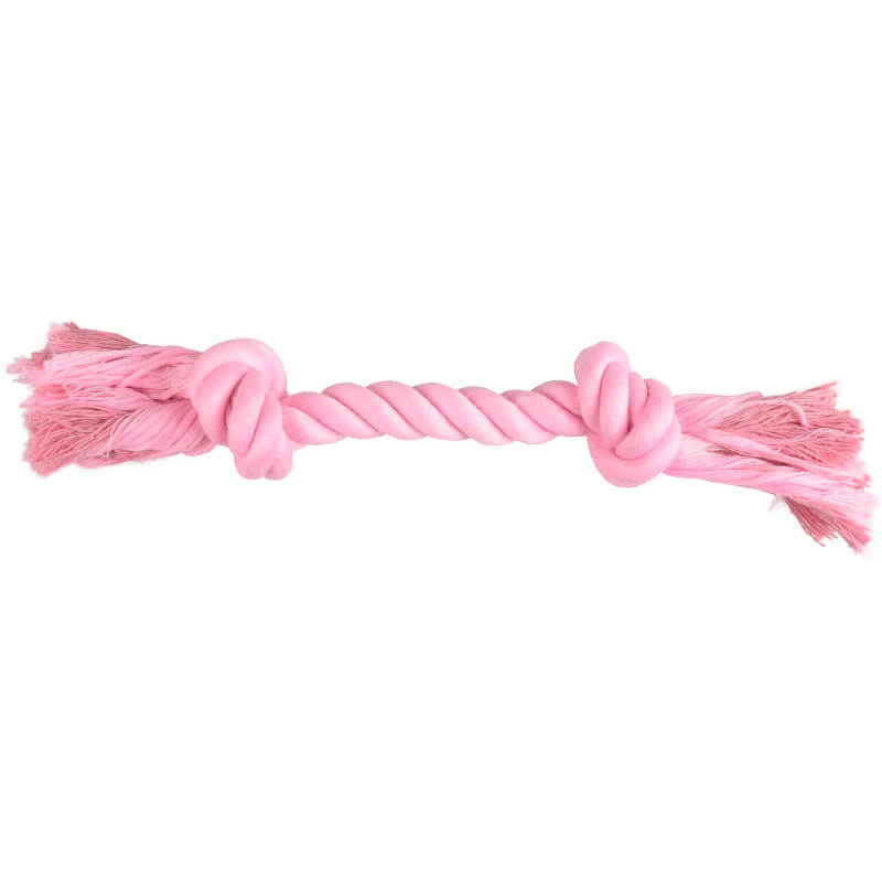 Flamingo Izra igralna vrv z dvema vozloma, roza - 20 cm