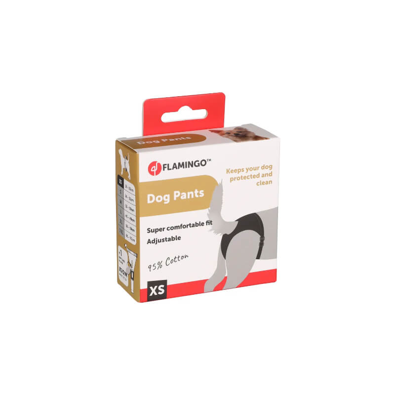 Flamingo Luvly zaščitne hlačke za psičke XS, črne - 18-23 cm (2)