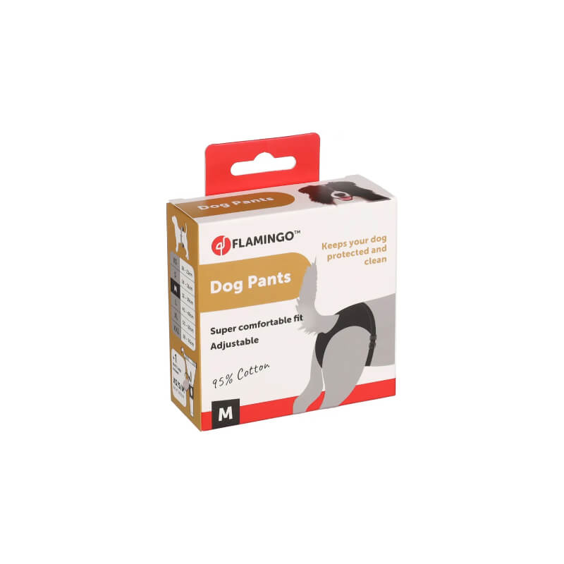 Flamingo Luvly zaščitne hlačke za psičke M, črne - 32-39 cm (2)