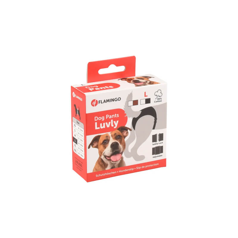 Flamingo Luvly zaščitne hlačke za psičke L, črne - 40-49 cm (2)