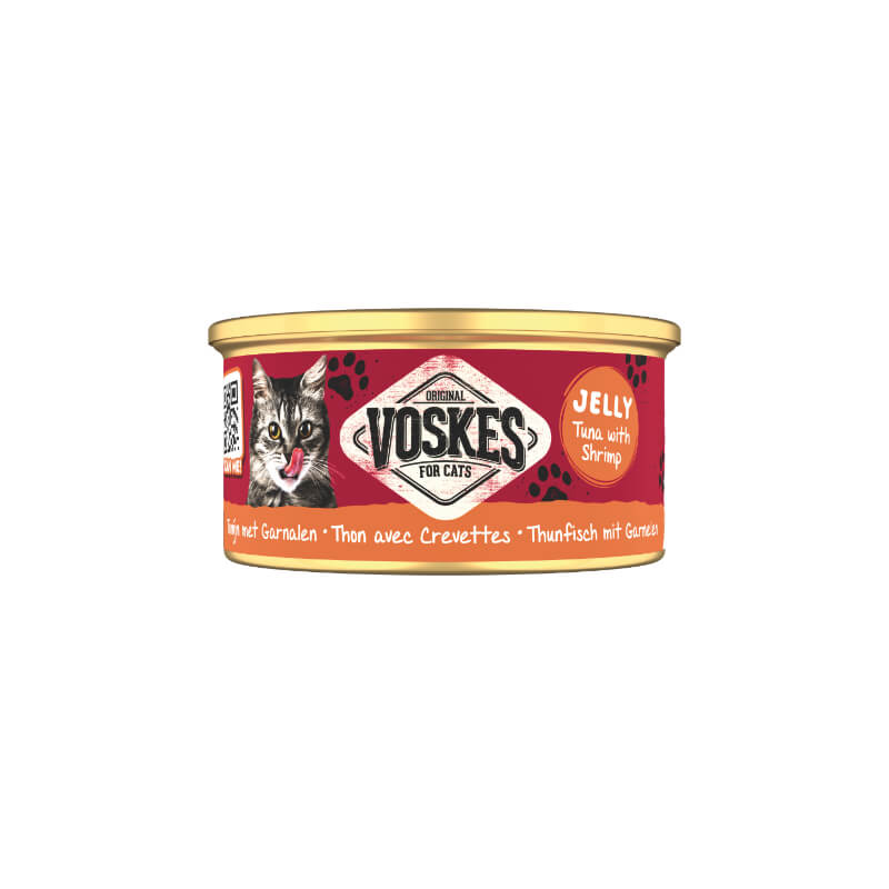 Voskes Adult tuna in škampi v želeju, konzerva - 85 g - 85 g