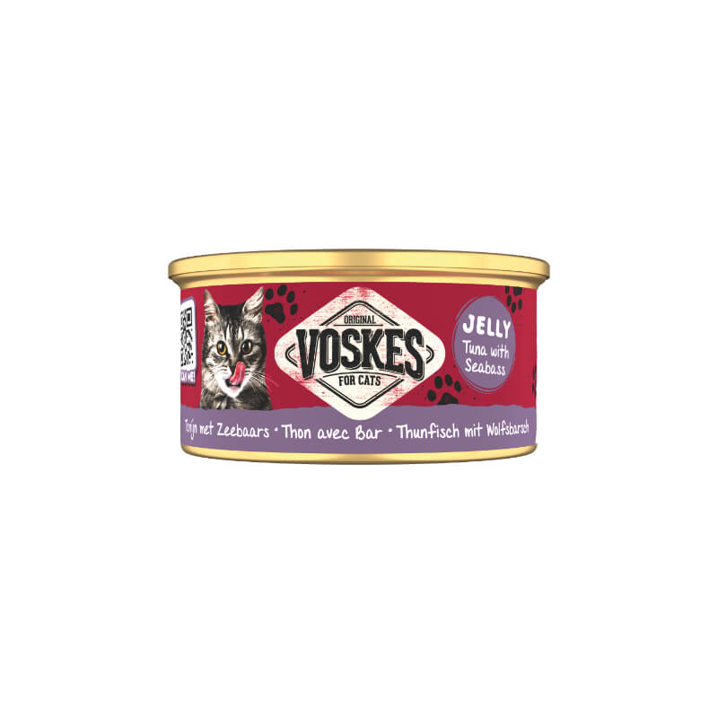 Voskes Adult tuna in brancin v želeju, konzerva - 85 g