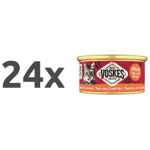 Voskes Adult tuna in škampi v želeju, konzerva - 85 g - 24 x 85 g
