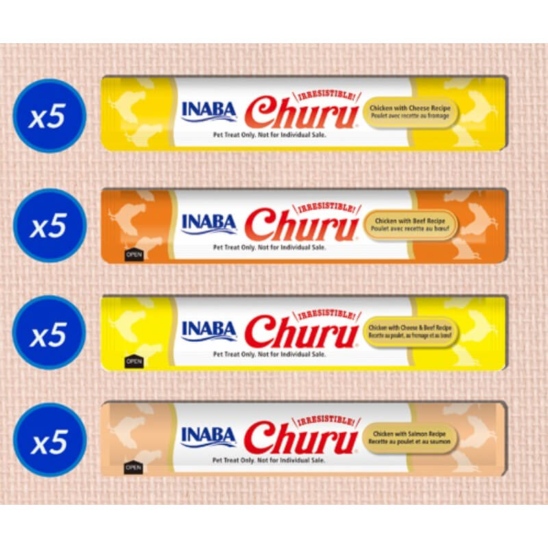 Inaba Cat Churu Purée, 4 okusi s piščancem, govedino in tuno - 20 x 14 g (2)