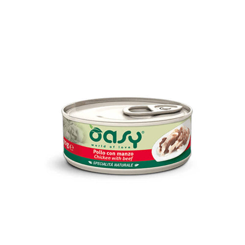 Oasy Natural Range adult piščanec in govedina v želeju, konzerva - 150 g