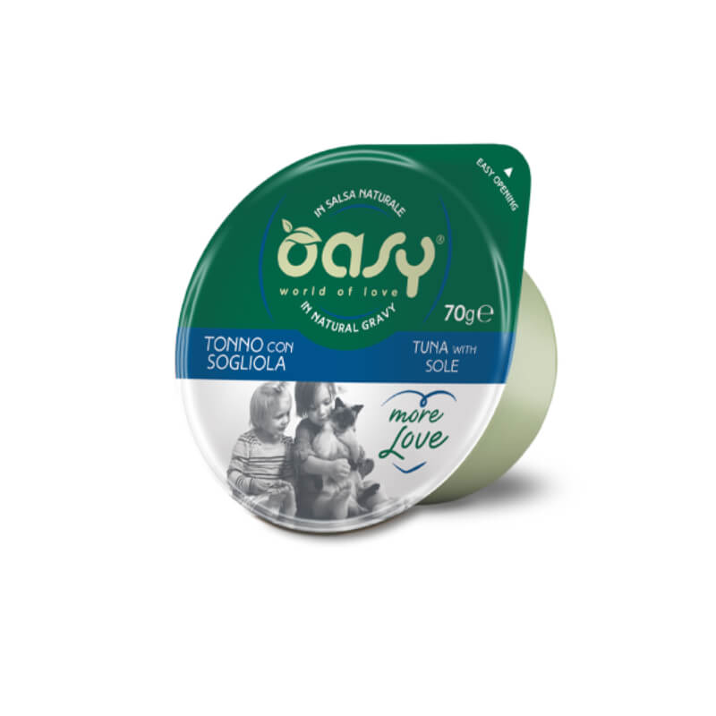 Oasy More Love Adult tuna in morski list v naravni omaki, lonček - 70 g - 70 g