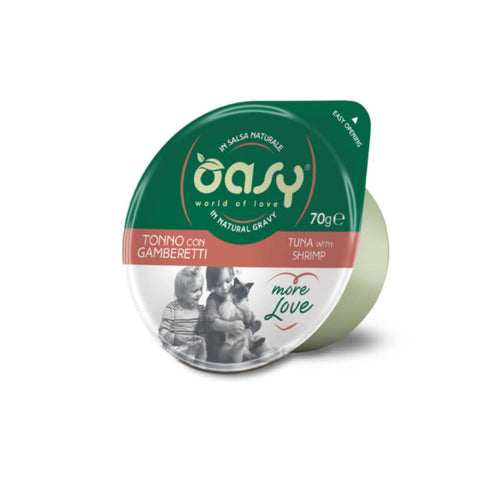 Oasy More Love Adult tuna in kozice v naravni omaki, lonček - 70 g - 70 g