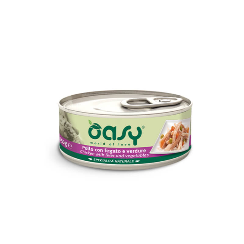Oasy Natural Range Adult koščki v želeju - piščanec, jetra in zelenjava - 150 g - 150 g