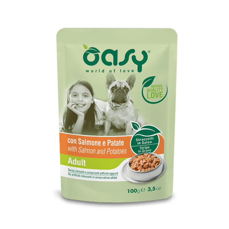 Oasy Strips in Gravy Adult koščki v omaki - losos in krompir - 100 g - 100 g