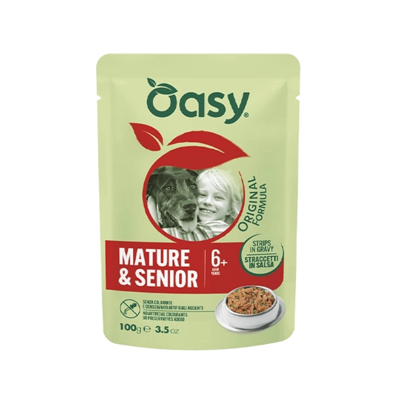 Oasy Strips in Gravy Mature&Senior koščki v omaki - puran in grah - 100 g - 100 g