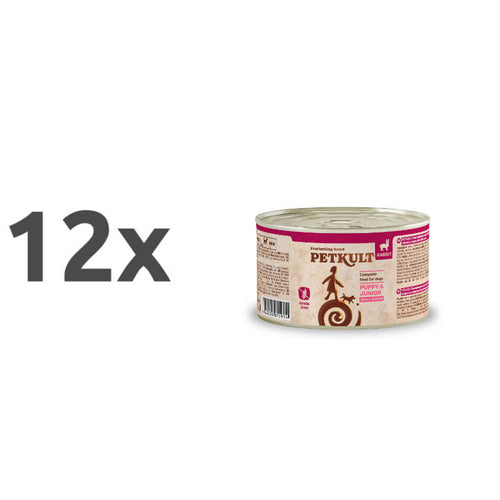 Petkult Dog Puppy&Junior Mini - zajec - 12 x 185 g