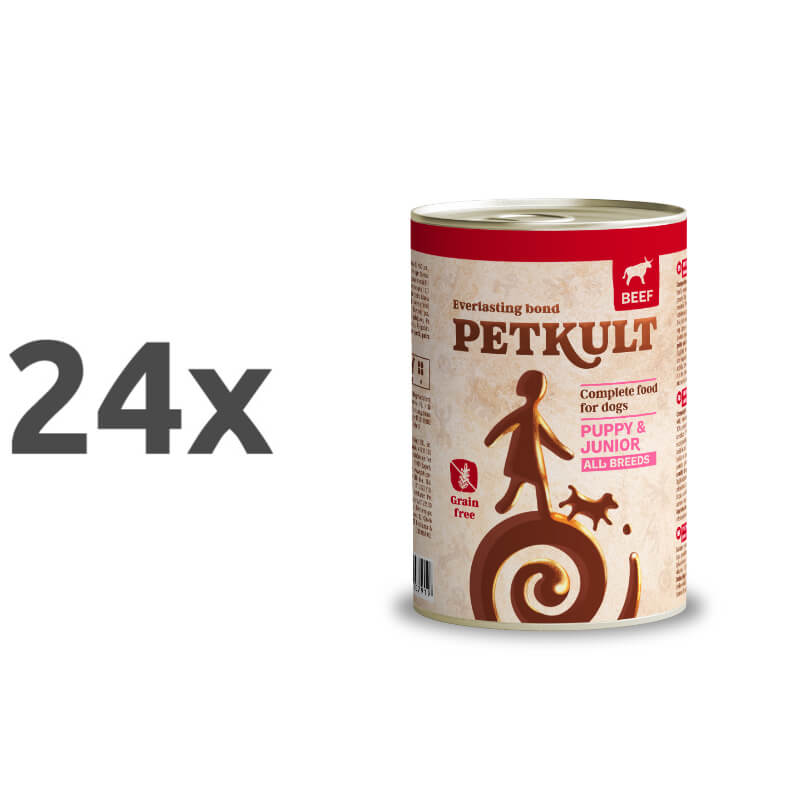 Petkult Dog Puppy&Junior - govedina - 24 x 400 g