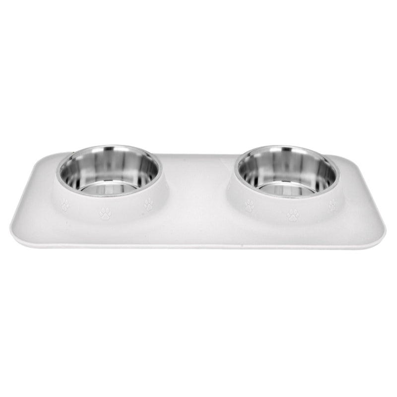 Kumar kovinski posodici s silikonskim podstavkom, bela - 2 x 0,32 l