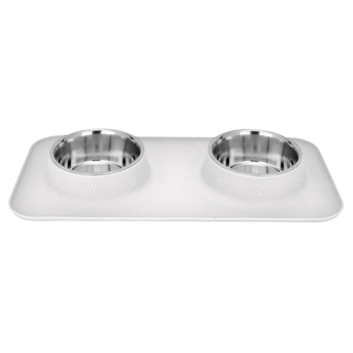 Kumar kovinski posodici s silikonskim podstavkom, bela - 2 x 0,54 l