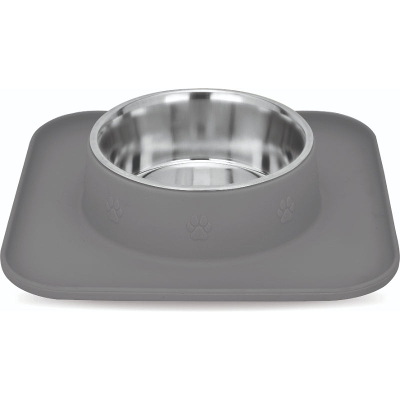 Kumar kovinska posodica s silikonskim podstavkom, siva - 0,32 l