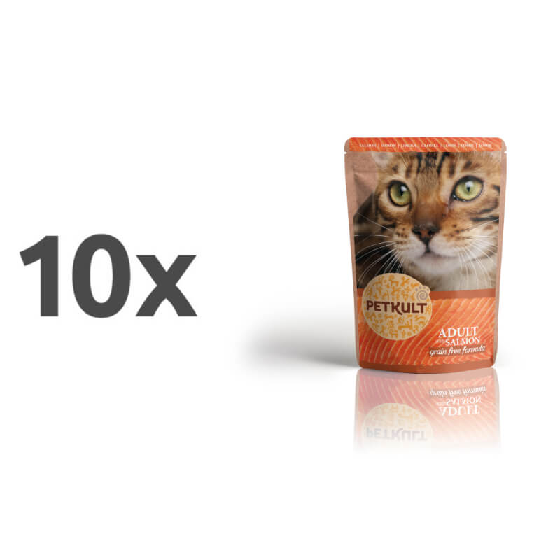 Petkult Cat Adult - losos - 100 g - 10 x 100 g