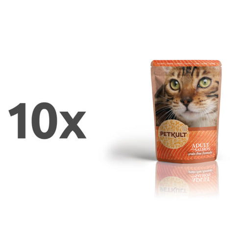 Petkult Cat Adult - losos - 100 g - 10 x 100 g