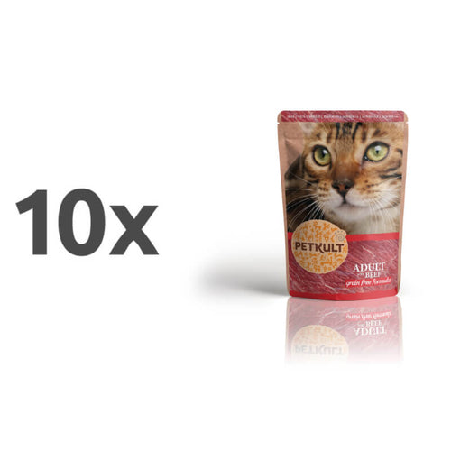 Petkult Cat Adult - govedina - 100 g - 10 x 100 g