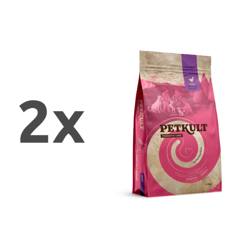 Petkult Dog Probiotics Starter & Junior - raca in rjavi riž - 2 x 8 kg