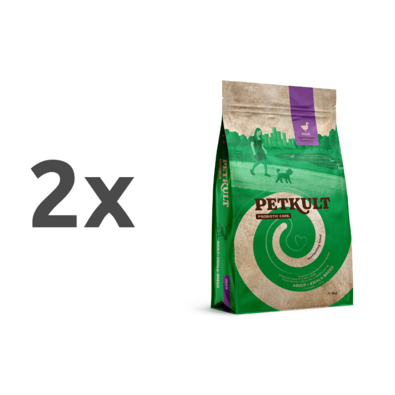 Petkult Dog Probiotics Adult Small - raca in rjavi riž - 2 x 8 kg