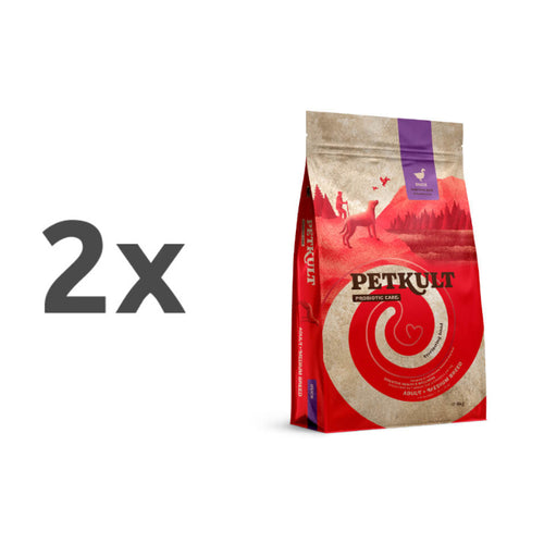 Petkult Dog Probiotics Adult Medium - raca in rjavi riž - 2 x 8 kg