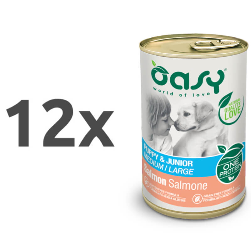 Oasy One Protein Puppy paté - losos - 12 x 400 g