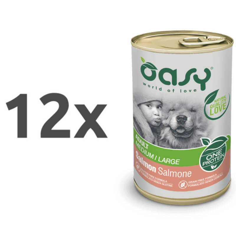 Oasy One Protein Adult paté - losos - 12 x 400 g