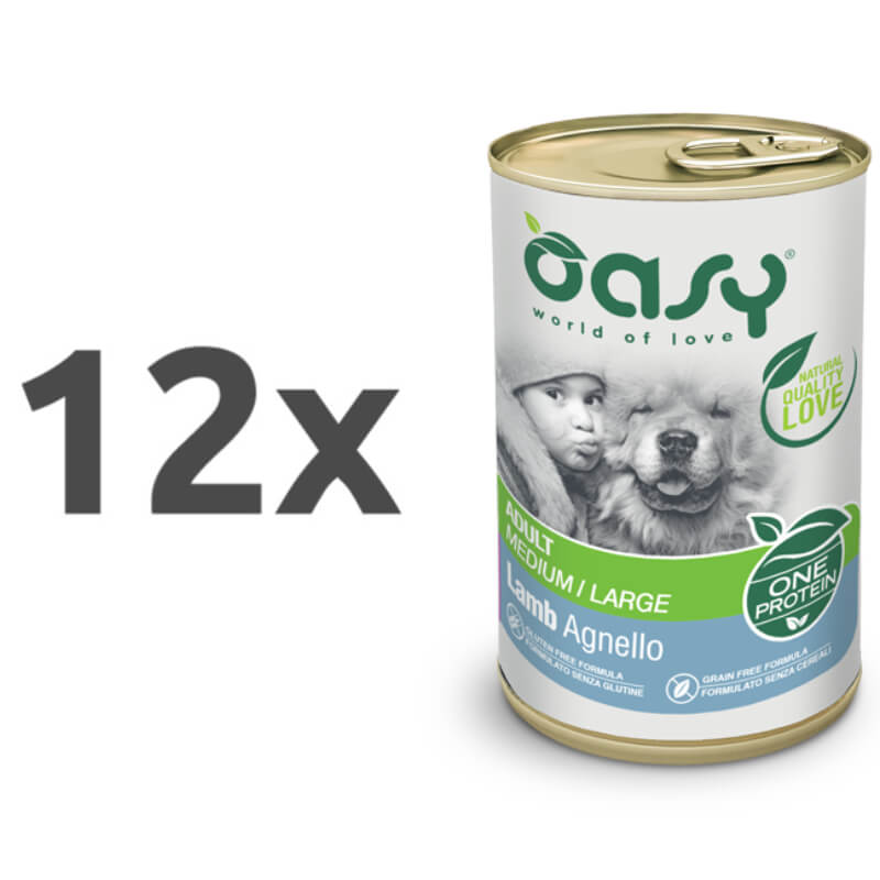 Oasy One Protein Adult paté - jagnjetina - 12 x 400 g