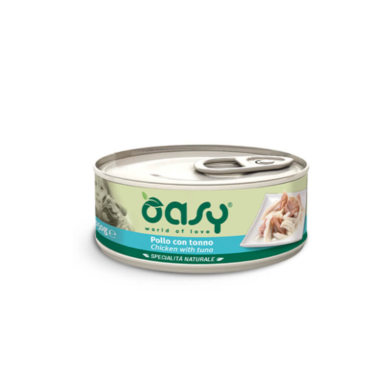 Oasy Natural Range Adult koščki v želeju - piščanec in tuna - 150 g