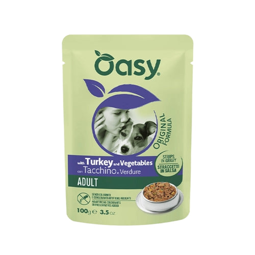 Oasy Strips in Gravy Adult koščki v omaki - puran in zelenjava - 100 g