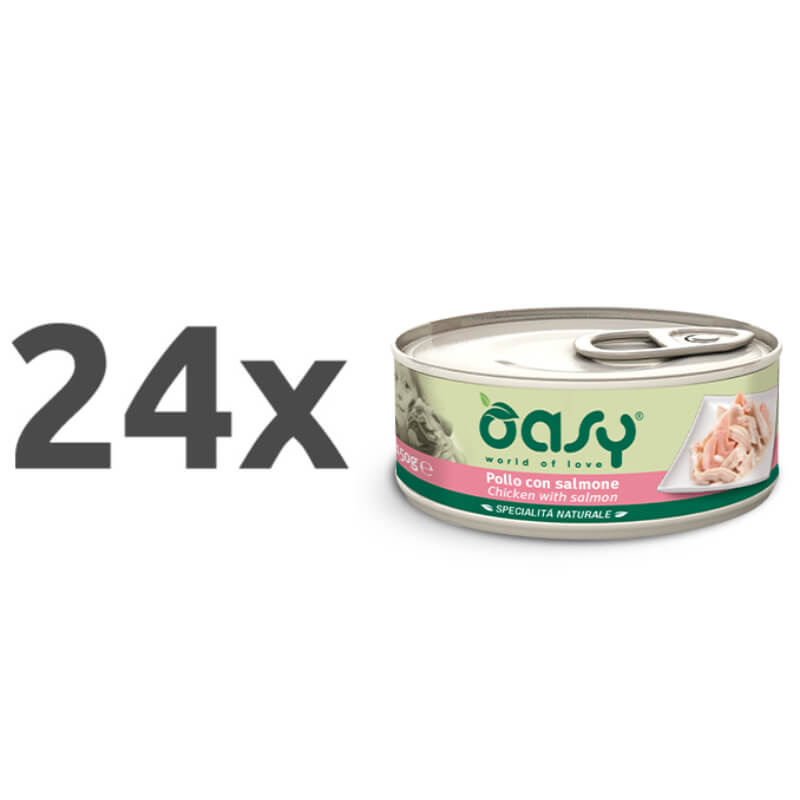 Oasy Natural Range Adult koščki v želeju - losos - 150 g - 24 x 150 g