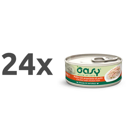 Oasy Natural Range adult piščanec in šunka v želeju, konzerva - 24 x 150 g