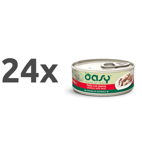 Oasy Natural Range adult piščanec in govedina v želeju, konzerva - 24 x 150 g